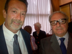 Achille Colombo Clerici con il ministro Marcello Fondi